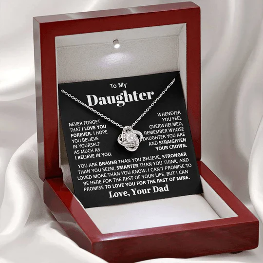 To my Daughter - “I believe in you” love knot necklace - Image 3