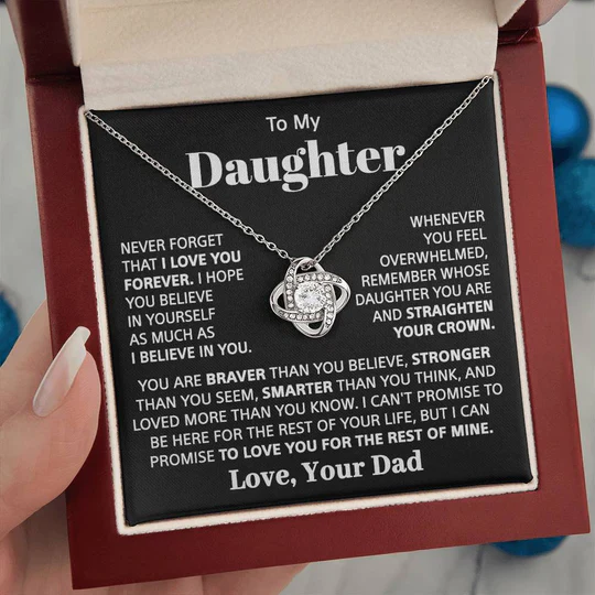 To my Daughter - “I believe in you” love knot necklace - Image 5