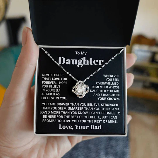 To my Daughter - “I believe in you” love knot necklace - Image 7