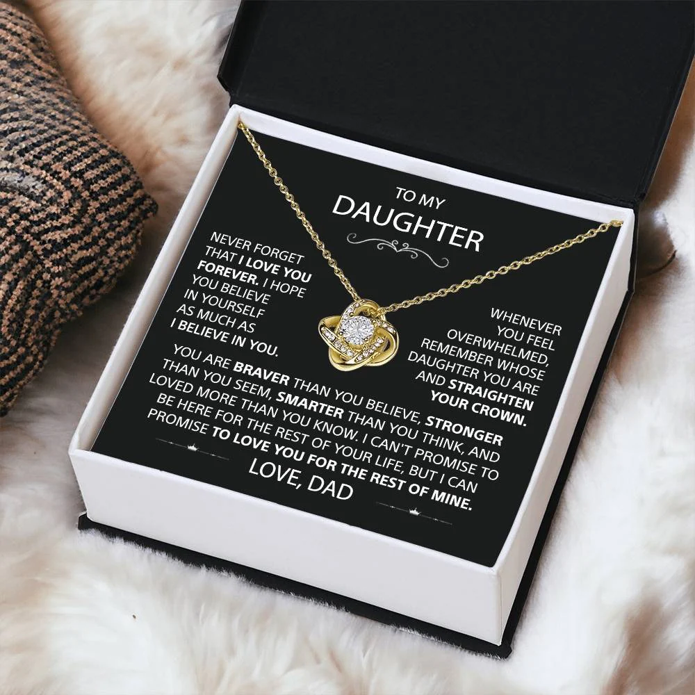 To My Daughter - Love Knot Necklace - Image 3