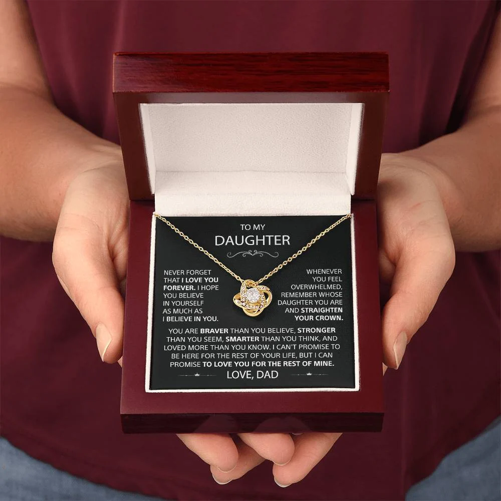 To My Daughter - Love Knot Necklace - Image 4
