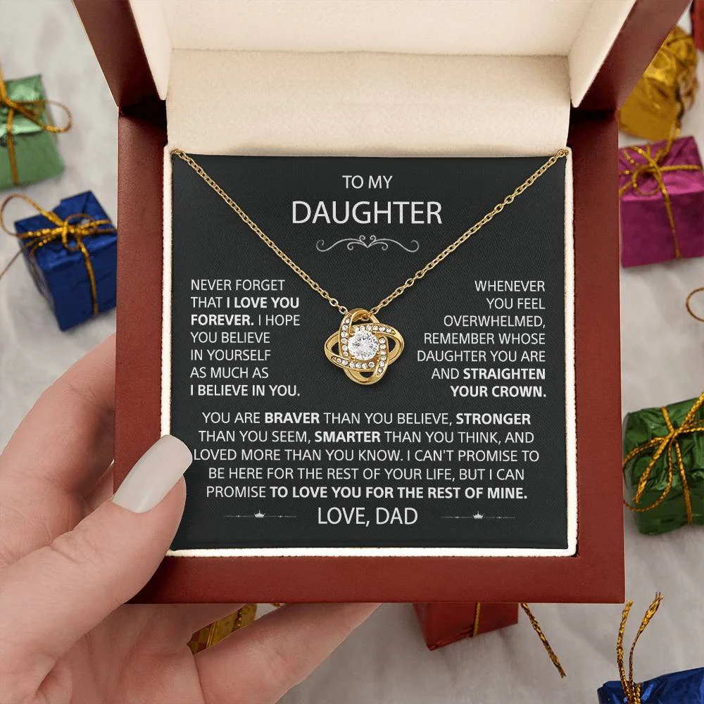 To My Daughter - Love Knot Necklace - Image 5