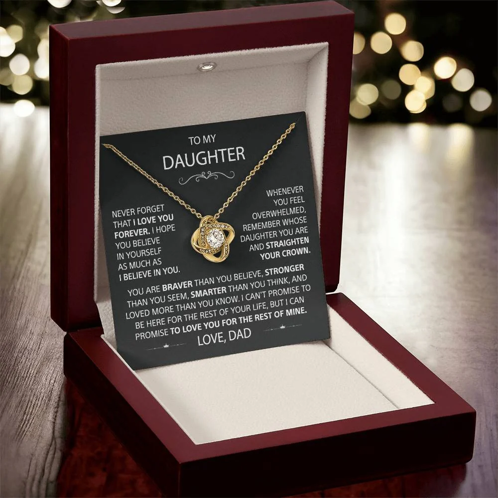 To My Daughter - Love Knot Necklace - Image 6
