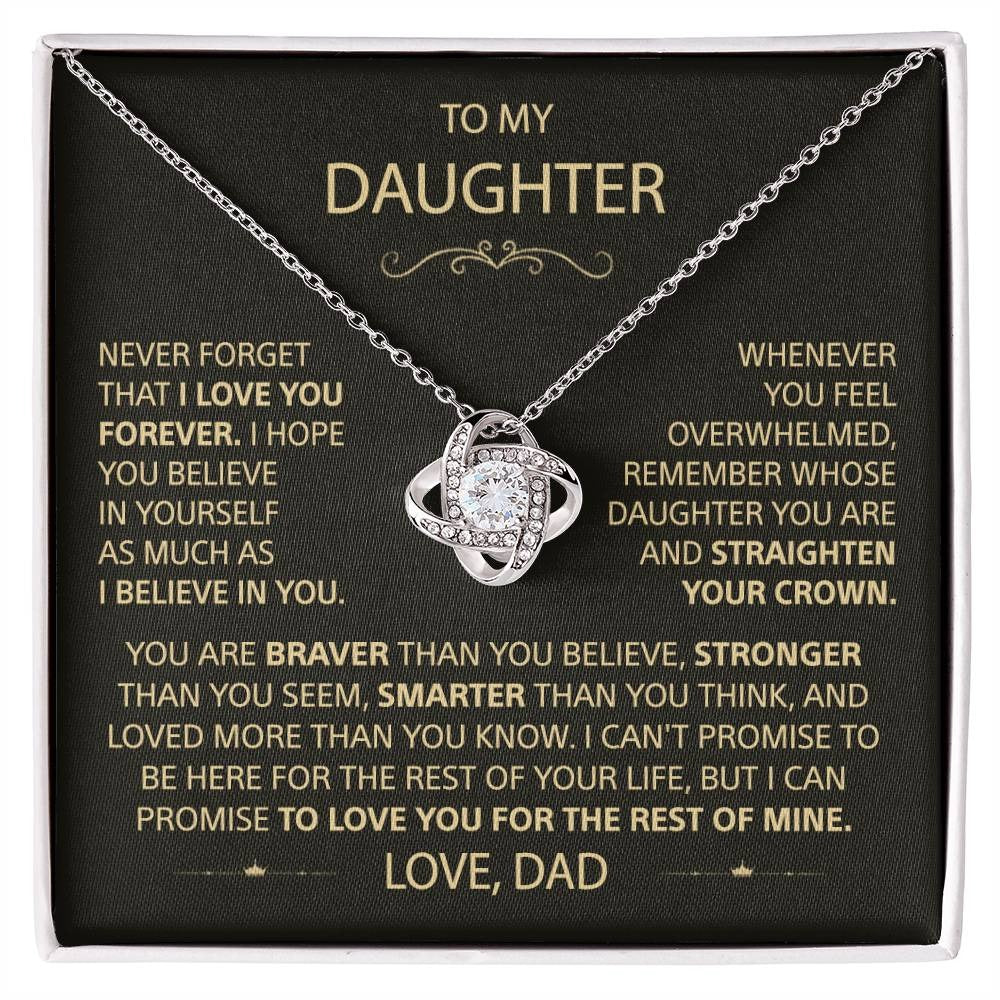 To My Daughter - Love Knot Necklace - Image 8