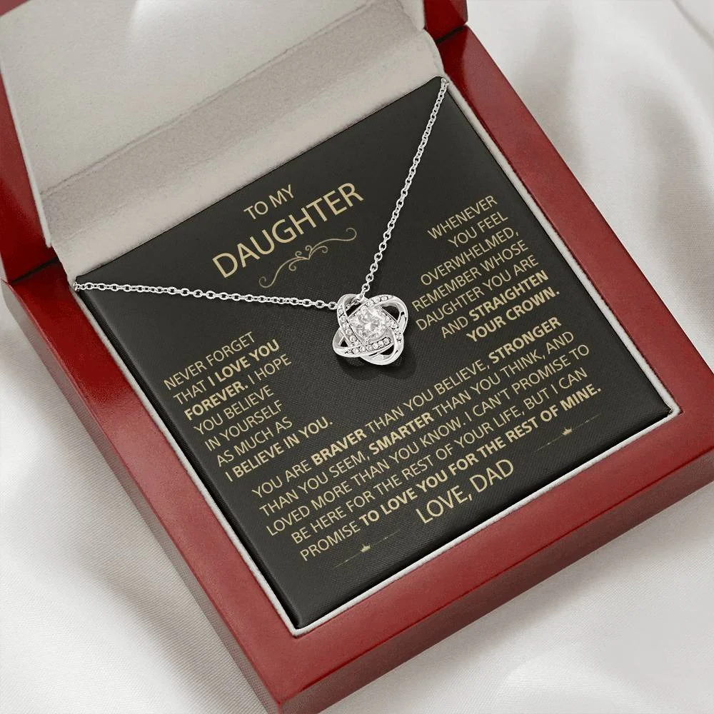 To My Daughter - Love Knot Necklace - Image 9